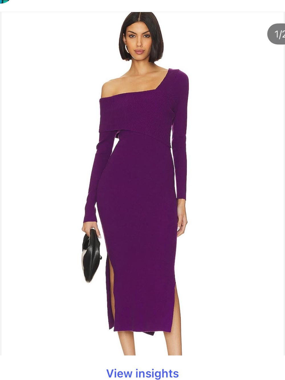Line & Dot Purple Midi Sweater Dress